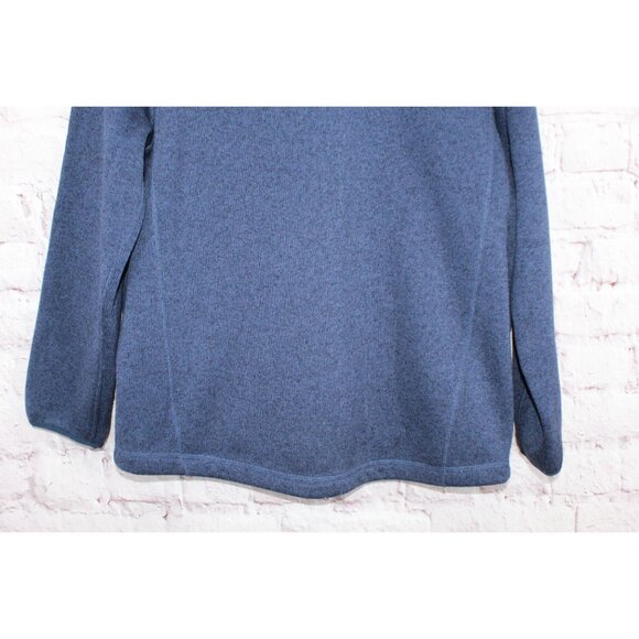 LL Bean Sweater Fleece Full Zip Jacket Smooth Rugged Bright Navy Size L - Picture 7 of 10